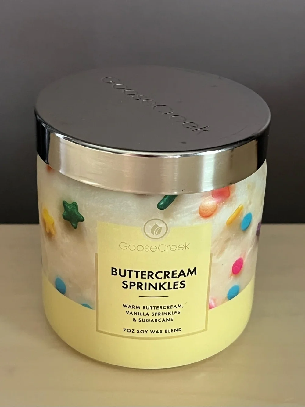 New Goose Creek Buttercream Sprinkles 7 Oz. Soy Wax Blend Candle